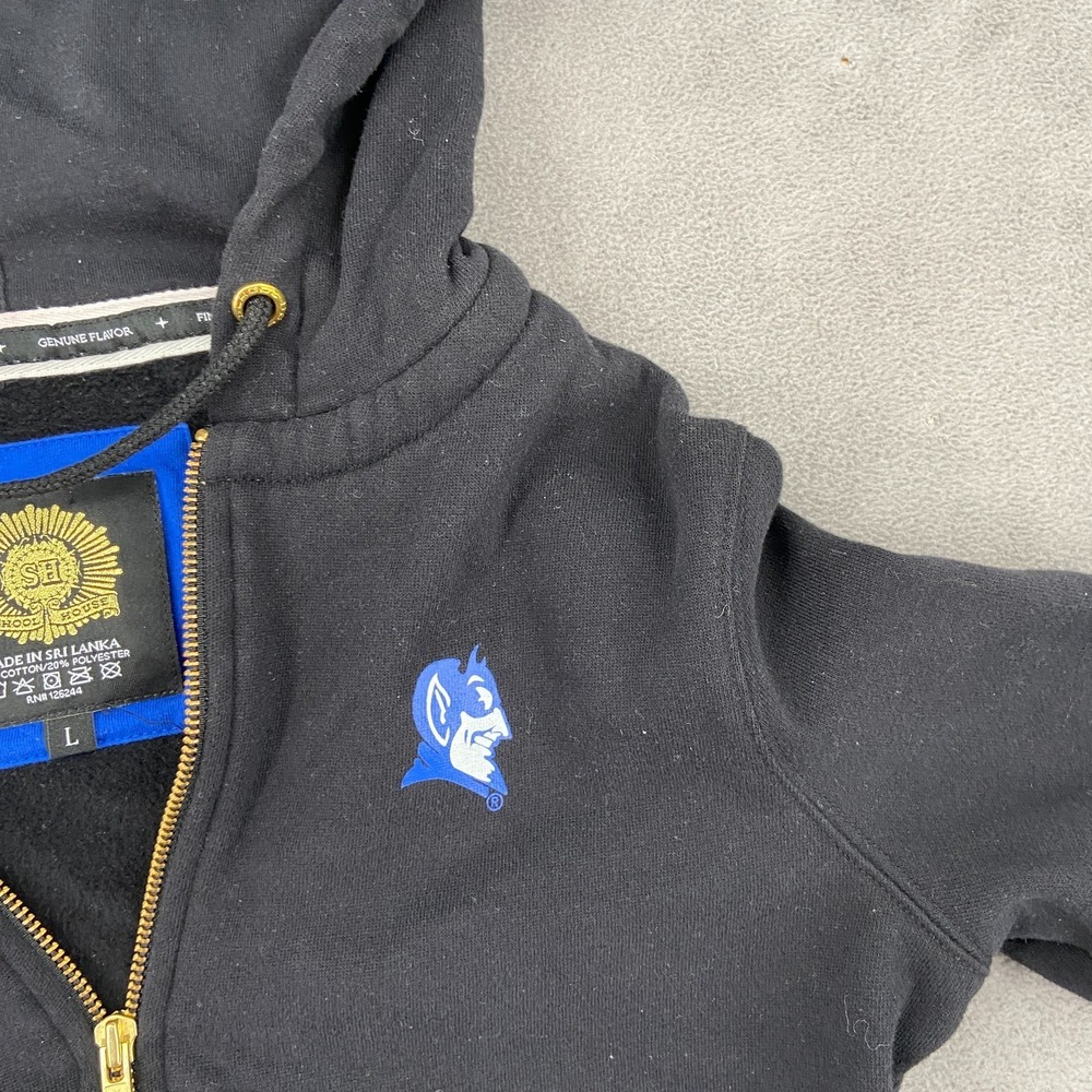 Duke Blue Devils Hoodie Womens Large Black Schoolhouse NCAA Basketball Sports - Picture 3 of 9
